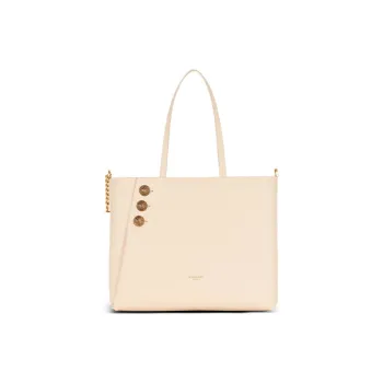 BALMAIN Calfskin Tote Bag, Shopping Bag, Handbag Women's Beige