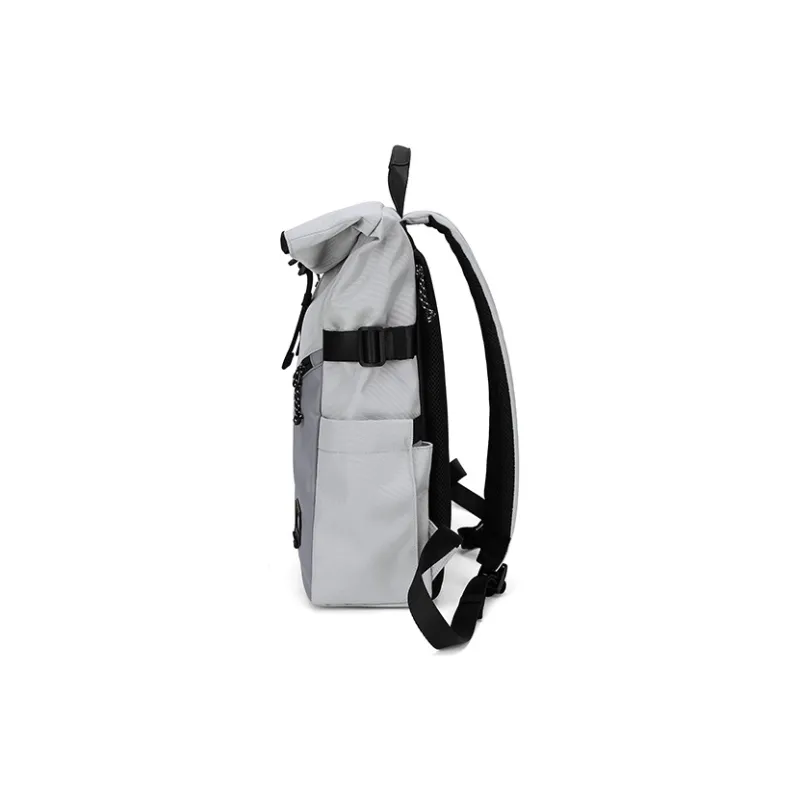 FAIRWHALE Fabric Backpack Laptop Bag Travel Backpack Large Size Men's Glacier Gray/Black-4