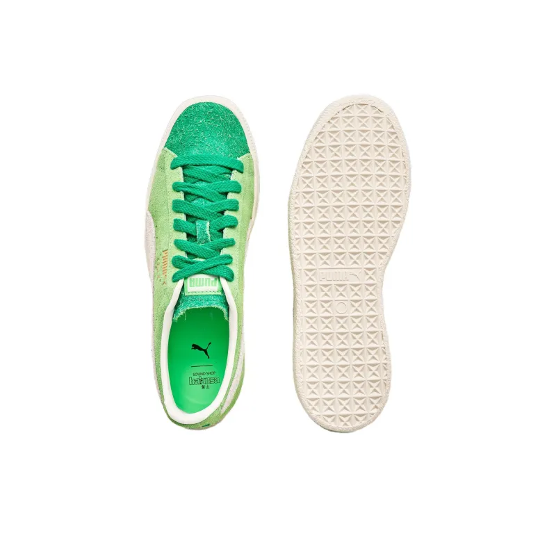 PUMA Clyde OG Balansa Wear Resistant Low Top Skateboard Shoes Unisex Green Beige-4