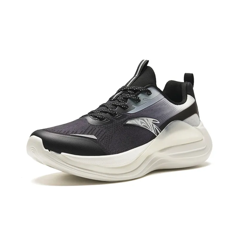 Anta Lingyun 4 Cushioning Wear Resistant Low Top Running Shoes Women's Black White-1