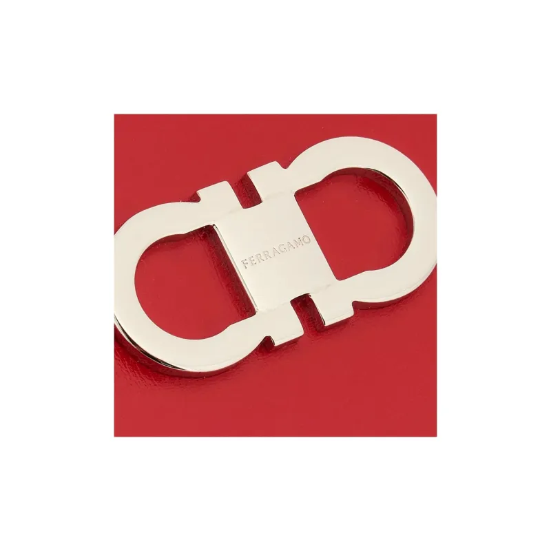 Ferragamo Gancini Compact Wallet Red-4