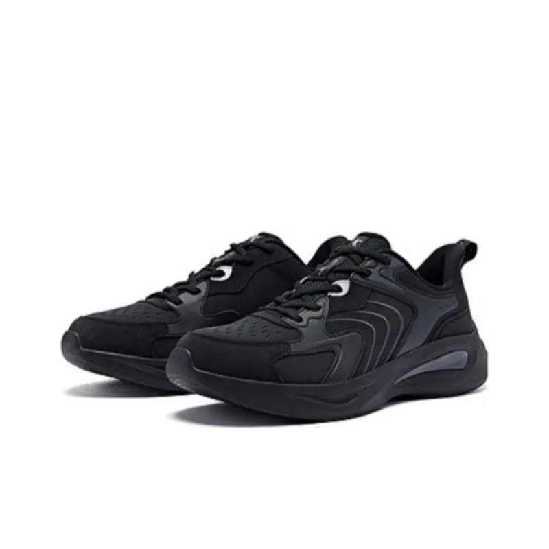 QIAODAN Slip Resistant Running Shoes Men's Black-4