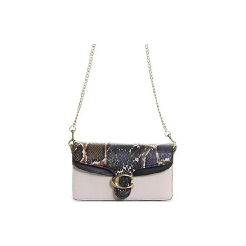 COACH Tabby Leather Shoulder Bag, Crossbody Bag Women's White Black Multicolor-2