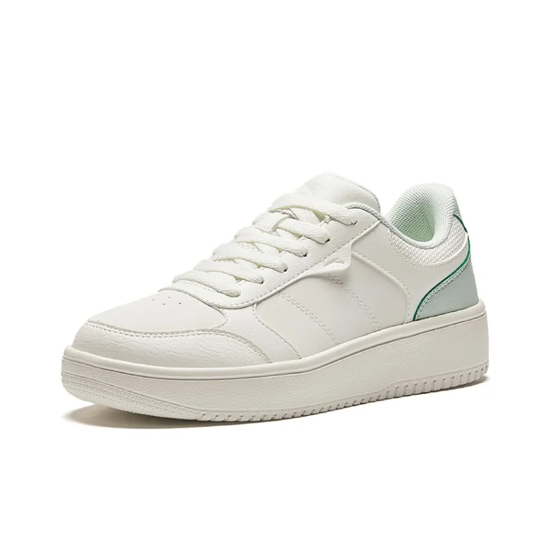 Anta Cushioning, Wear Resistant Low Top Skateboard Shoes Women's White Green-1