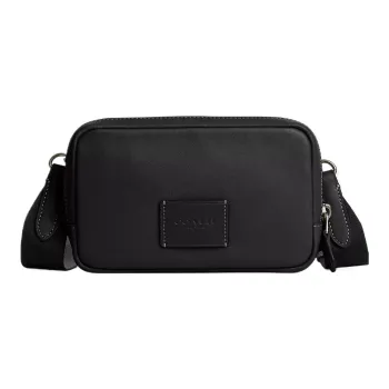 COACH Carrier Calfskin Camera Bag Shoulder Bag Crossbody Bag Small Size Women's Bronze & Black