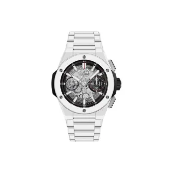 HUBLOT Men's Watches Watch Automatic Mechanical Movement 42mm Silver Dial Ceramic Watch Case Ceramic Strap