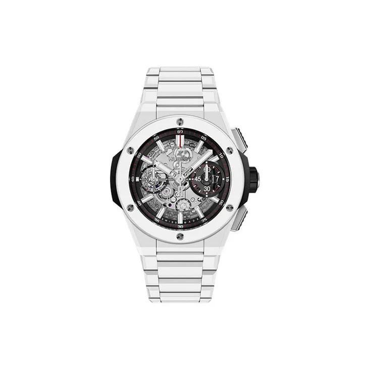 HUBLOT Men's Watches Watch Automatic Mechanical Movement 42mm Silver Dial Ceramic Watch Case Ceramic Strap-0