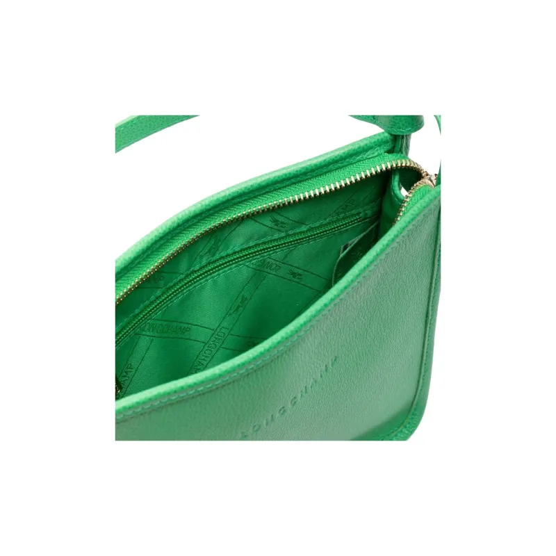 LONGCHAMP Le Foulonné Large Cow Leather Messenger Bag Shoulder Bag Crossbody Bag Small Size Women's Green-3