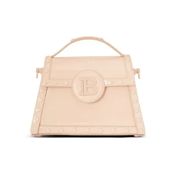 BALMAIN B BUZZ Leather Shoulder Bag Crossbody Bag Handbag Women's Beige
