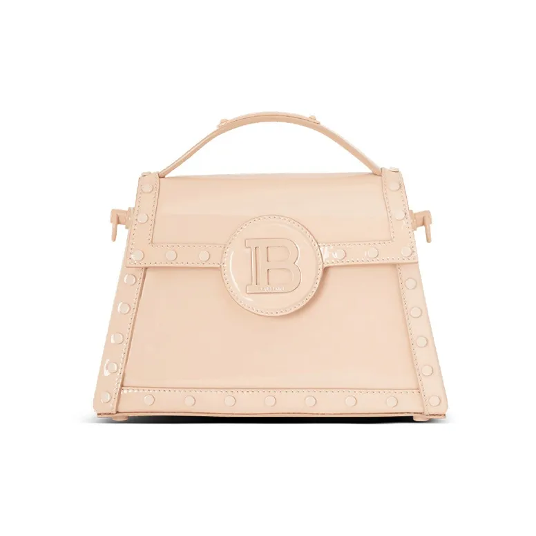 BALMAIN B BUZZ Leather Shoulder Bag Crossbody Bag Handbag Women's Beige-0