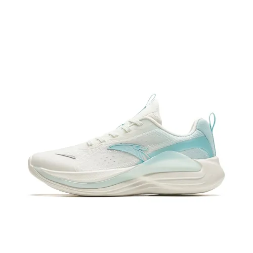 Anta Cushioning Wear Resistant Low Top Casual Running Shoes Women's White Blue