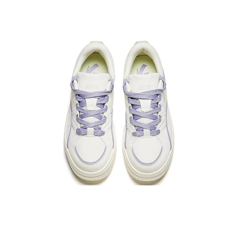Anta Gentle Breeze Durable Breathable Low Top Skateboard Shoes Women's Ecru-2