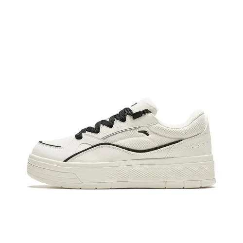 Anta Gentle Breeze Breathable Slip Resistant Low Top Skateboard Shoes Women's White Black