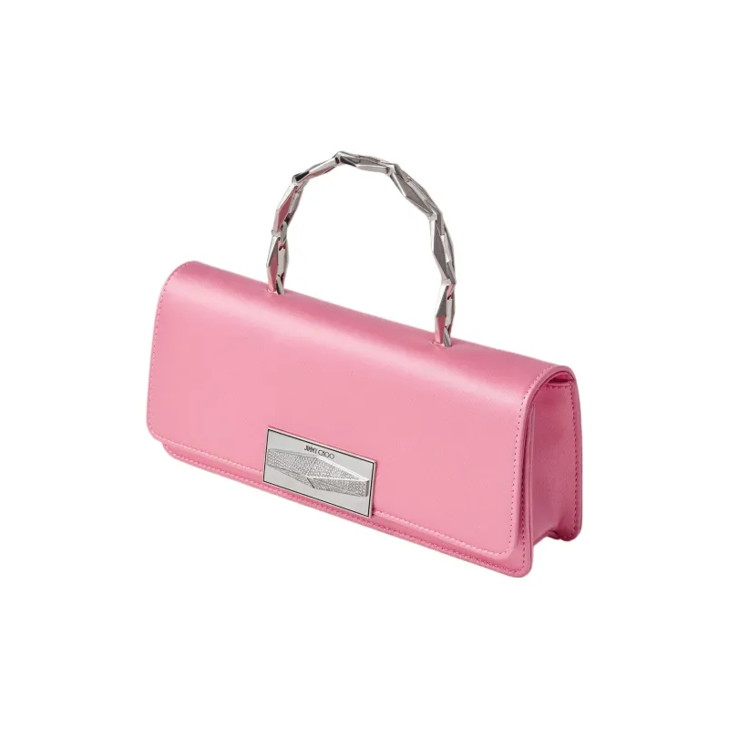 Jimmy Choo Diamond Satin With Box Calfskin Baguette Bag Handbag Women's Candy Pink-1