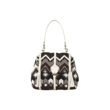 Chloe Penelope Series Virgin Wool Handbag Shoulder Bag Small Size Women's Brown & Multicolor