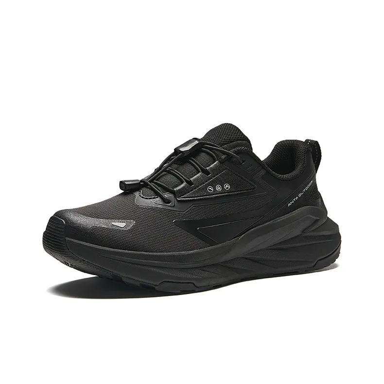 Anta Exploring The Forest Cushioned Wear Resistant Slip Resistant Low Top Running Shoes Women's Black White-1