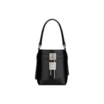 Givenchy Shark Lock Calfskin Bucket Bag Handbag Extra Mini Women's Black