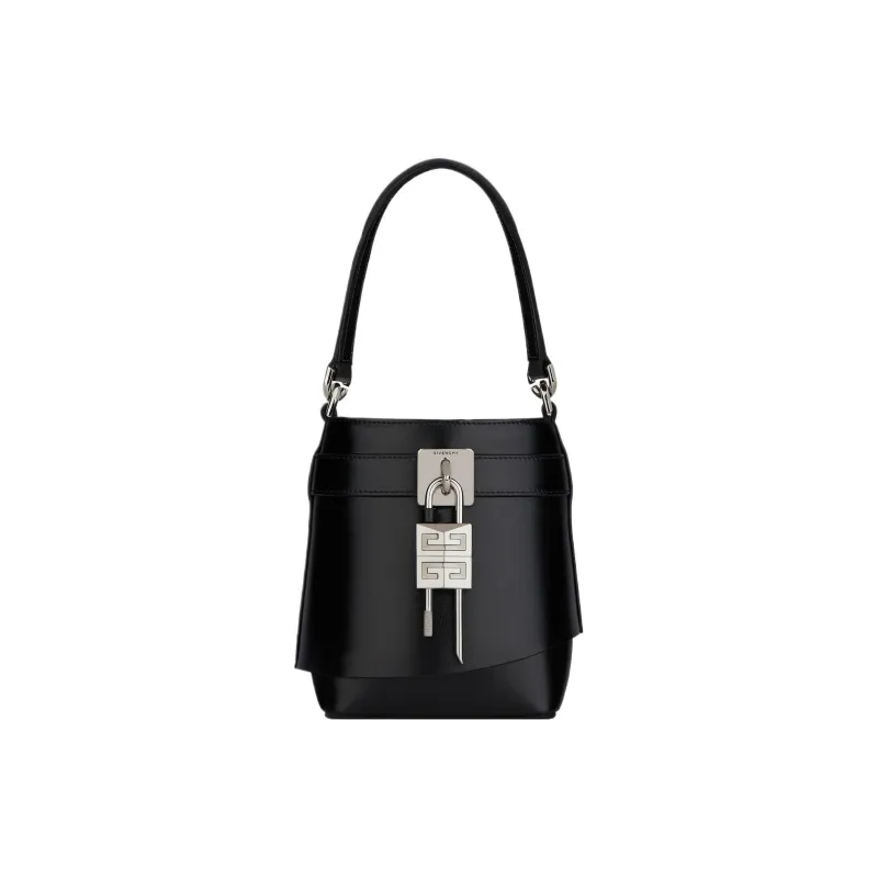 Givenchy Shark Lock Calfskin Bucket Bag Handbag Extra Mini Women's Black-0