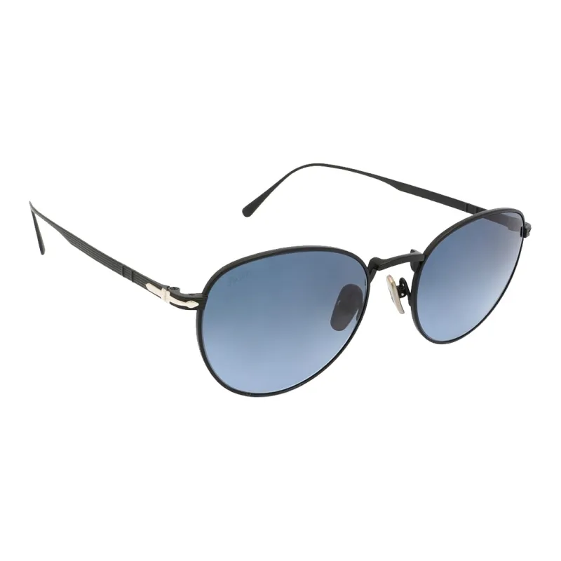 PERSOL Round Sunglasses Unisex Black-0