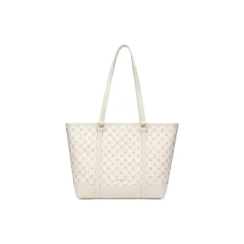 MashaLanti PVC And Synthetic Leather Tote Bag Shopping Bag Shoulder Bag Large Size Women's Beige