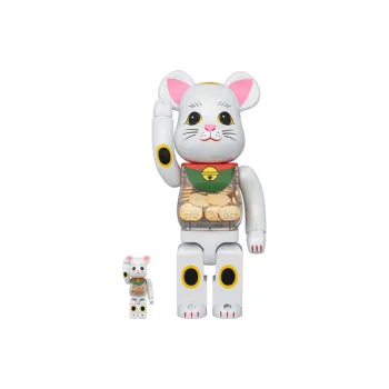 BE@RBRICK Maneki Neko White Plated Luminous