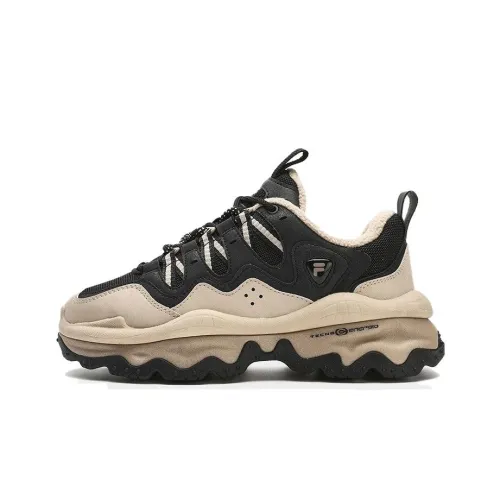 FILA FUSION QD 96 DX Cushioning Wear Resistant Low Top Chunky Sneakers Women's Black Gray Color