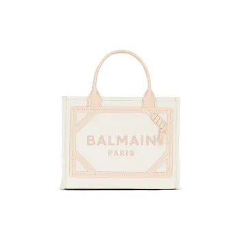 BALMAIN B ARMY Canvas Bag Tote Bag Shopping Bag Shoulder Bag Crossbody Bag Handbag Small Size Women's Beige