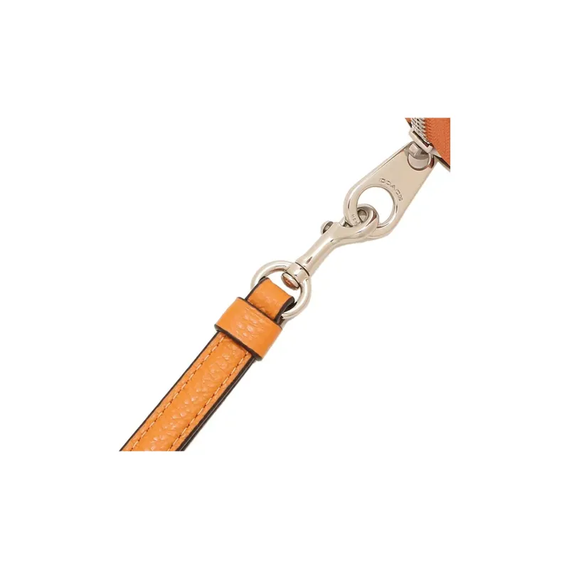 COACH Zip Around Leather Clutch Wallet Trumpets Women's Papaya-3
