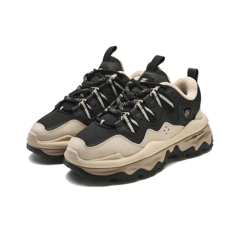 FILA FUSION QD 96 DX Cushioning Wear Resistant Low Top Chunky Sneakers Women's Black Gray Color-2