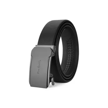 PIERRE CARDIN Business, Casual, Automatic Buckle Top Grain Cow Leather Belts Men's Black Width 3.4cm