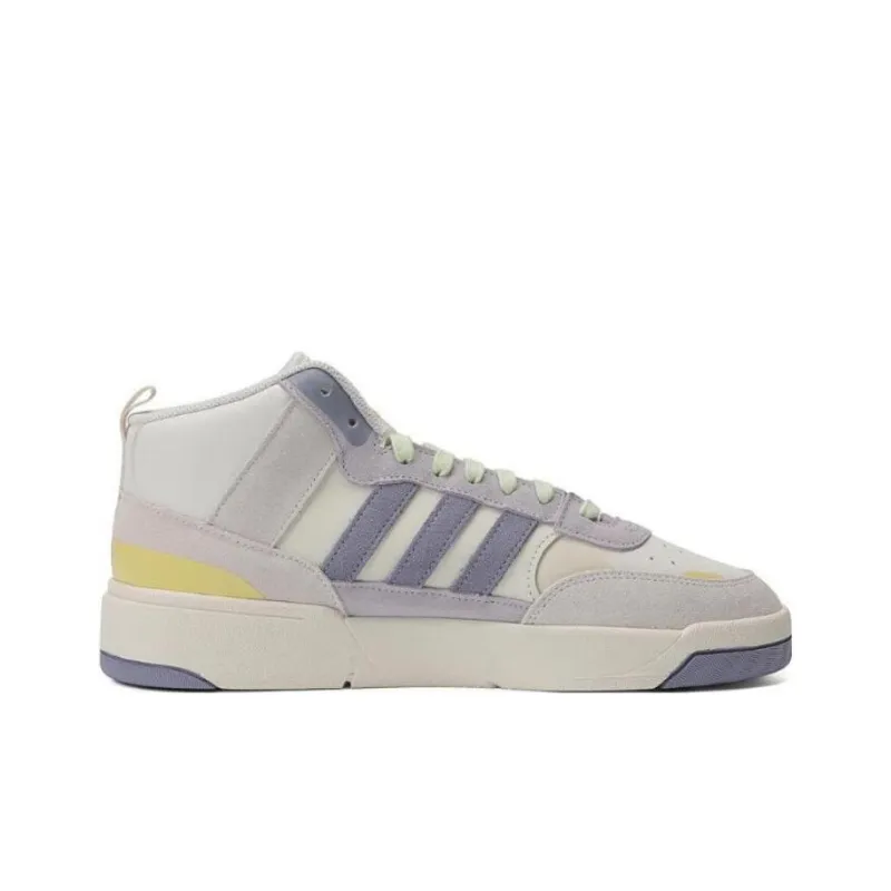 Adidas Originals Post Up Slip Resistant Mid Top Skateboard Shoes Unisex White Purple-1