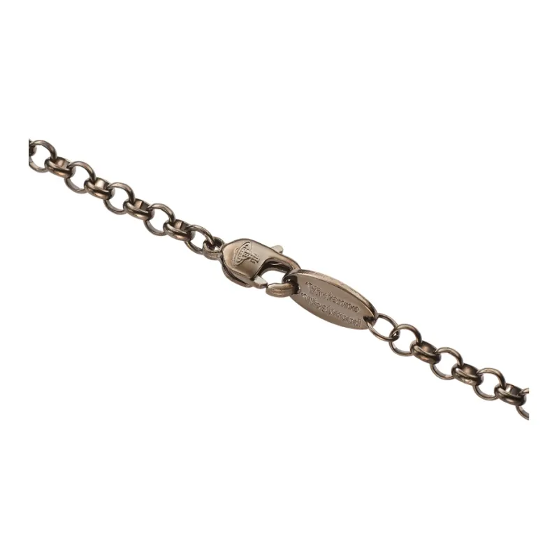 Vivienne Westwood Swarovski Crystal Necklaces Unisex Gunmetal Gray-5