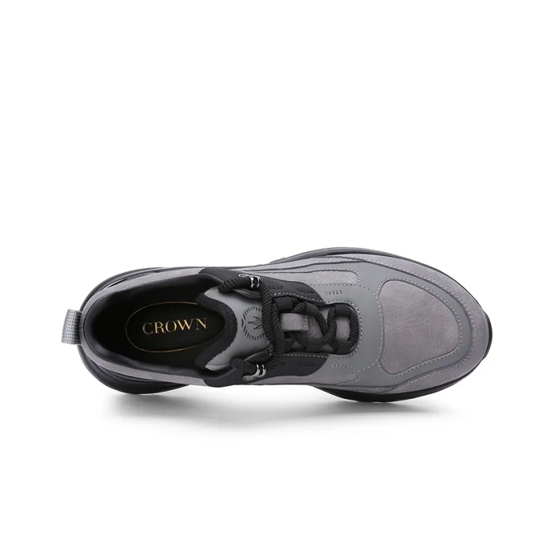 CROWN Low Top Casual Shoes Men's Gray-2