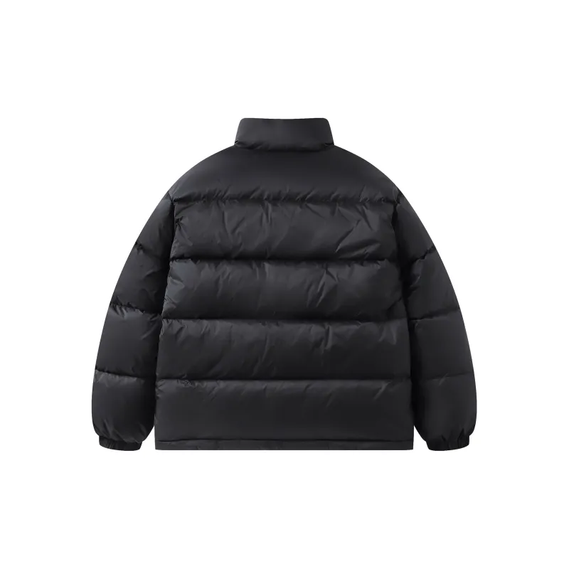 WORKSOUT Duck Down Letter Print Thermal Stand Collar Loose Fit Down Jacket Unisex-1