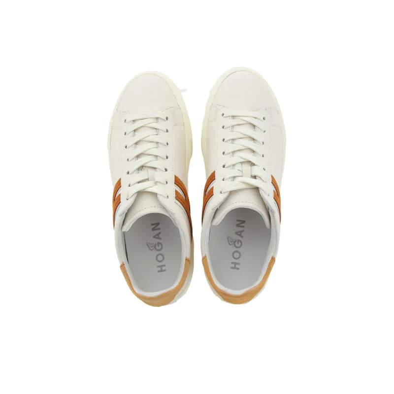 HOGAN H365 Low Top Stylish Skateboarding Shoes Men's White Orange-3