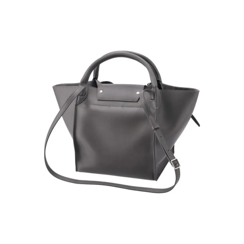 CELINE Smooth Calf Leather Tote Bag Shopping Bag Handbag Shoulder Bag Crossbody Bag Medium Size Women's Gray-1