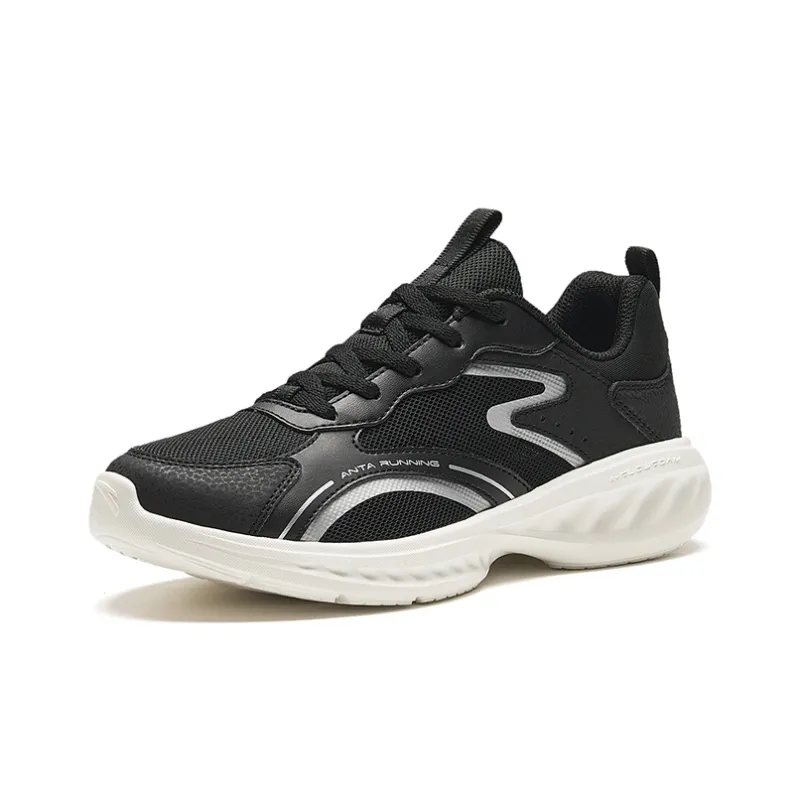Anta Cushioning Wear Resistant Low Top Running Shoes Women's Black Silver-1