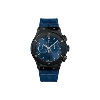 HUBLOT Automatic Mechanical Movement Men's Watches Watch 42mm Blue Dial Ceramic Watch Case Leather Watch Bands