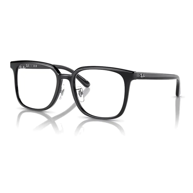 RayBan Acetate Square Eyeglass Frames Unisex Black-0