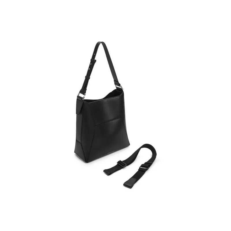 CHARLES&KEITH PU Tote Shoulder Bag Large Size Women's Noir Black/Dark Brown/Multi Composite Color-2