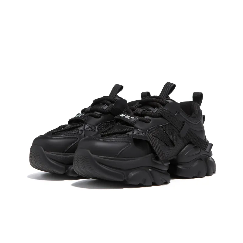 A02 Toby Black Wear-Resistant Low-Top Chunky Sneakers Women's-5