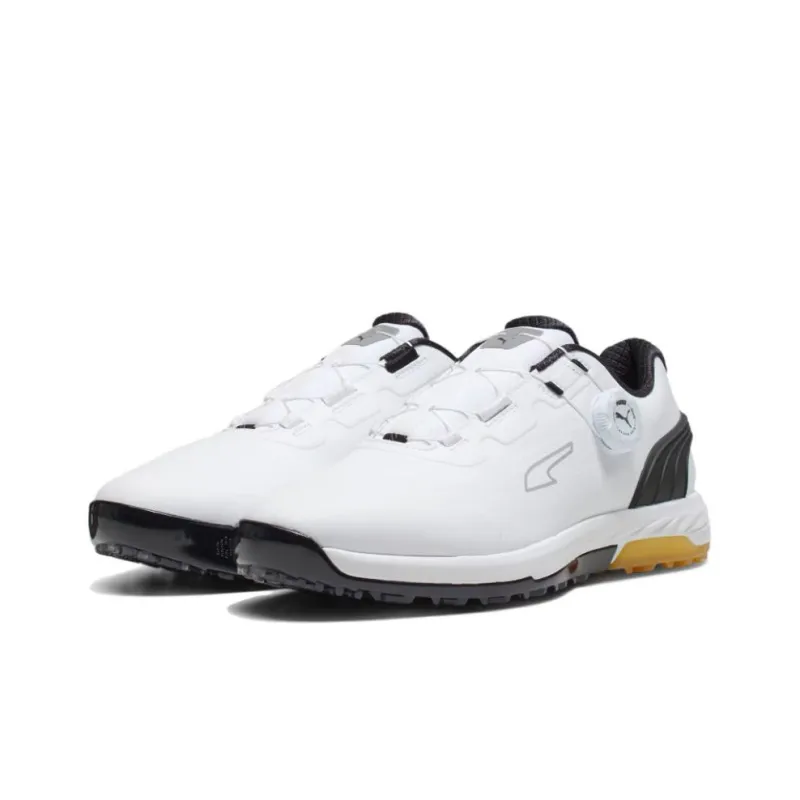 PUMA Alphacat Nitro DISC Cushioning, Wear Resistant Low Top Golf Shoes Men's White Black-1