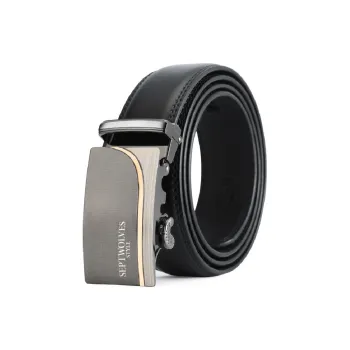 SEPTWOLVES New Arrival Business Casual Minimalist Style Automatic Buckle Leather Belts Men's Width: 3.5cm
