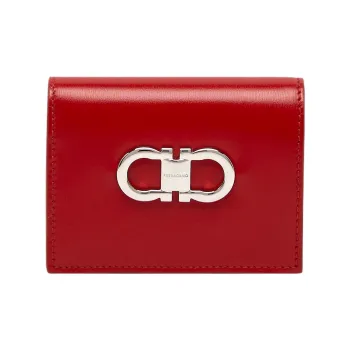Ferragamo Gancini Compact Wallet Red