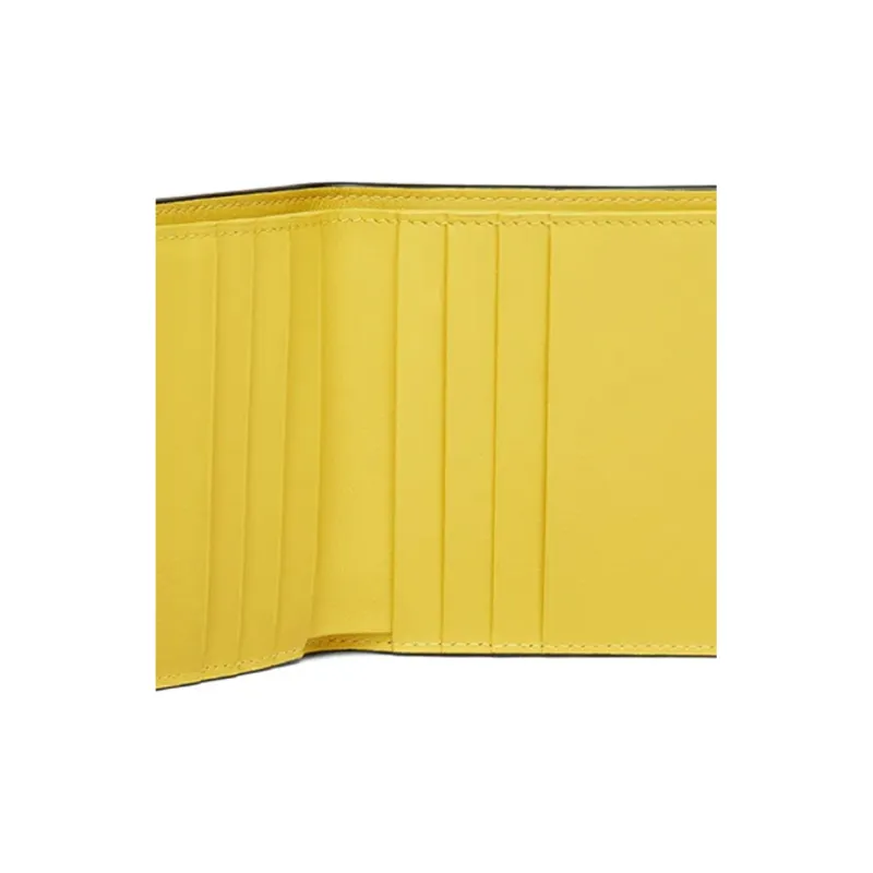 FENDI Multicolor Leather Wallet Men's Black/Yellow-4
