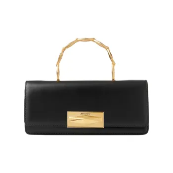 Jimmy Choo Diamond Box Leather Baguette Bag Handbag Women's Black