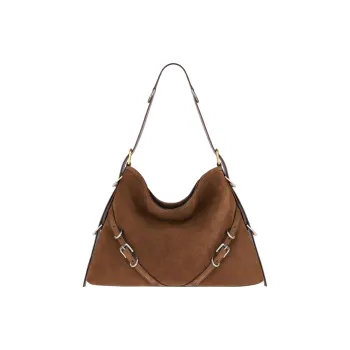 Givenchy Voyou Calfskin Handbag, Shoulder Bag Women's Walnut Wood & Brown
