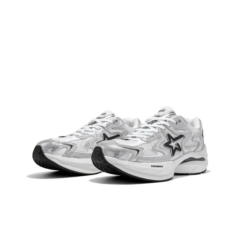 RIPSTAR Performance Running Shoes Unisex Low Top Silver/White/Black-2