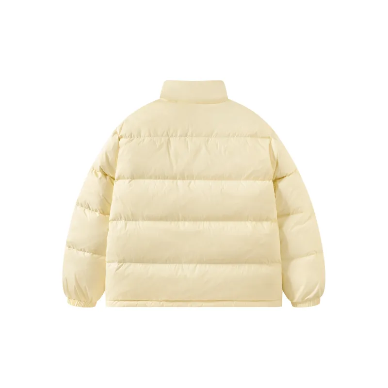 WORKSOUT Duck Down Letter Print Thermal Stand Collar Loose Fit Down Jacket Unisex-7