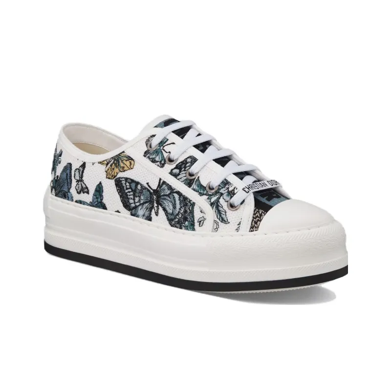 DIOR Walk'n'Dior Platform Shoes Low-Top Skateboard Shoes Women's Blue White-2